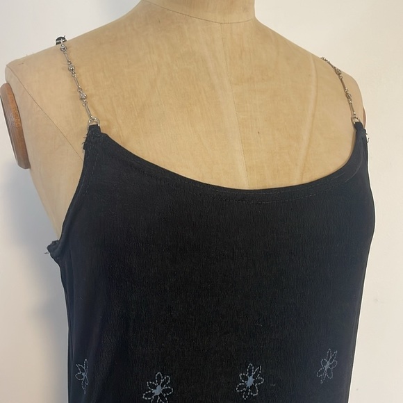 Soft Grunge Romantic Mini Dress Ecru Floral Med Black Daisy Ditzy 00s Whimsi - Picture 12 of 13